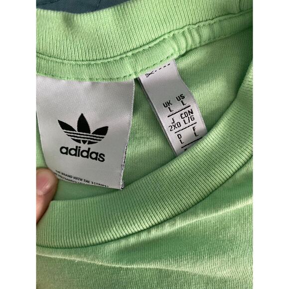 VINTAGE ADIDAS Tee Trefoil Logo Size Large Pre Owned Green - Picture 3 of 5